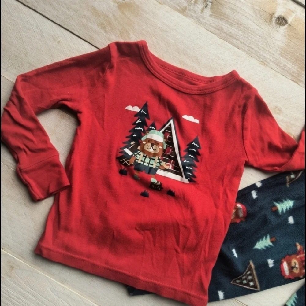 Cat & Jack Toddler Boys Outdoor Pinetree 2 Piece Pajama Set Sleepwear Size 2T